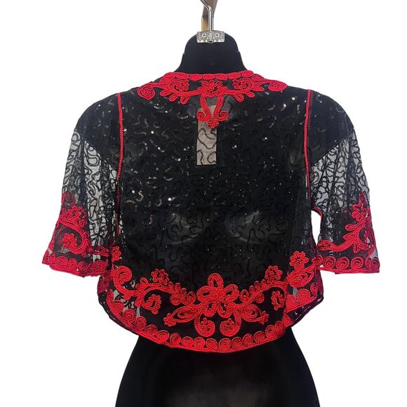 Mesh Embroidered Sequin Top M NWT - Picture 2 of 8